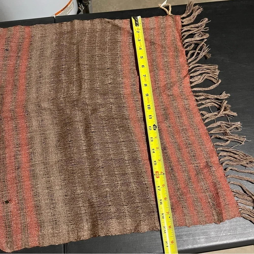 Living Threads NWT Ketzah Multicolor Handmade Woven Boho Scarf Wrap 20x80 Fringe